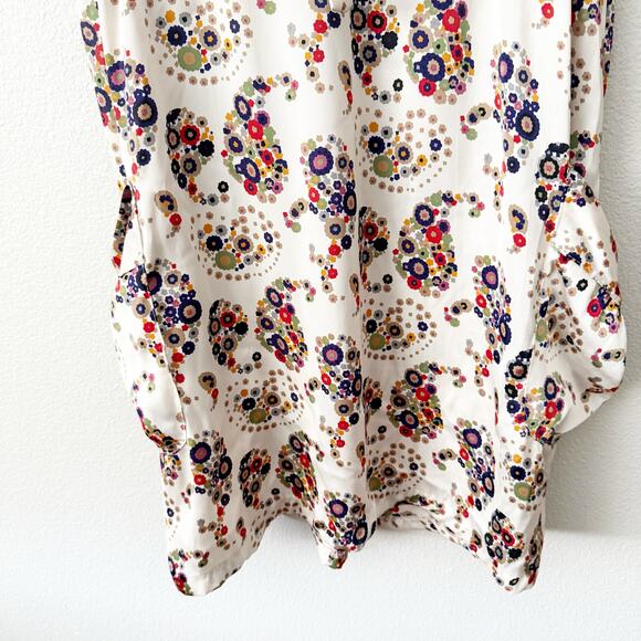 BALCONY | White Mod Floral Dress Side Pockets Bow Front Y2K Style | Size Medium - Picture 7 of 9